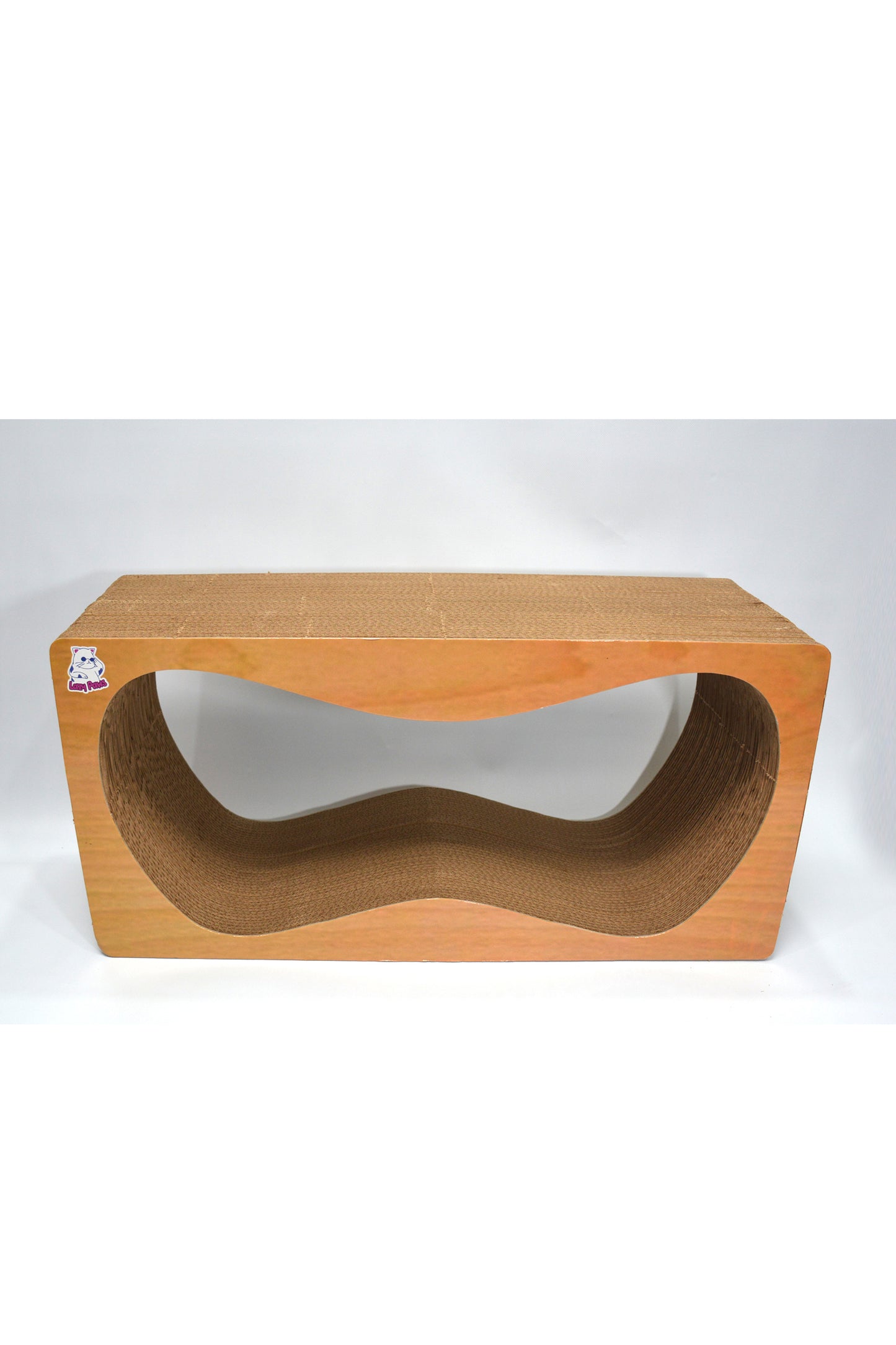 Dekoratif Karton Kedi Tırmalama Kanepesi- Xlarge (68x24x33 cm) Ahşap Desen