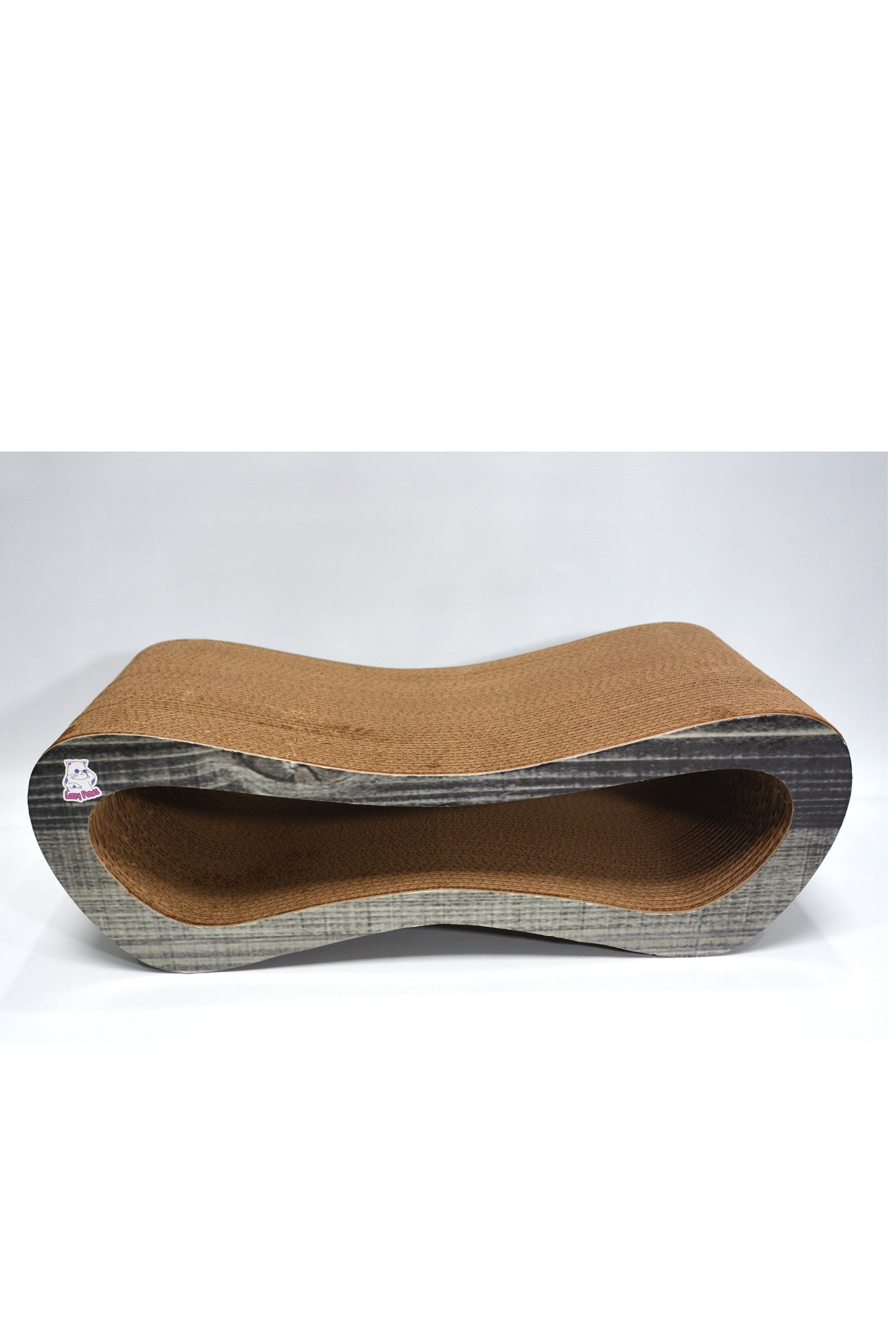 Dekoratif Karton Kedi Tırmalama Kanepesi- Medium (51x24x17 cm) Antrasit Desen
