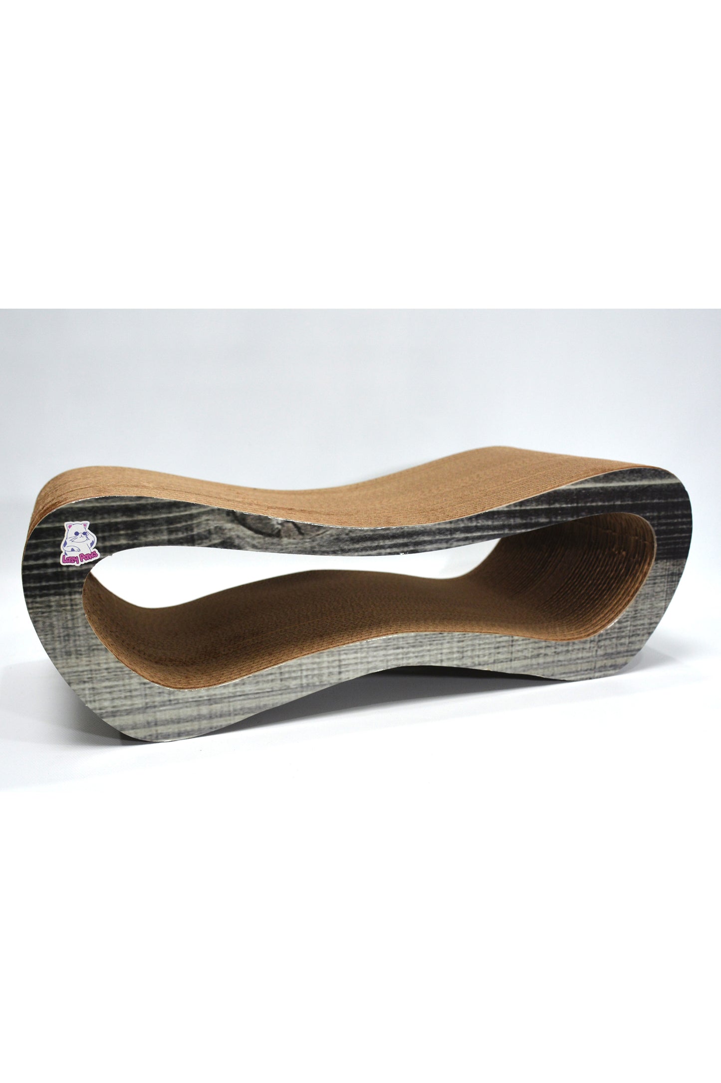 Dekoratif Karton Kedi Tırmalama Kanepesi- Medium (51x24x17 cm) Antrasit Desen