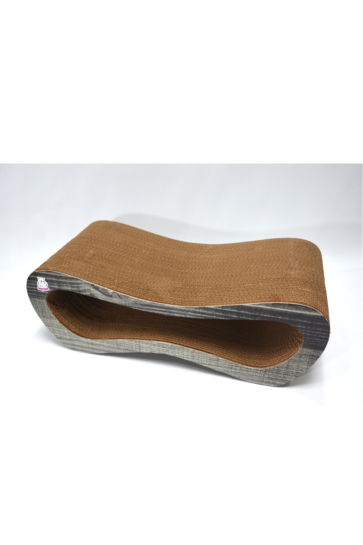 Dekoratif Karton Kedi Tırmalama Kanepesi- Medium (51x24x17 cm) Antrasit Desen
