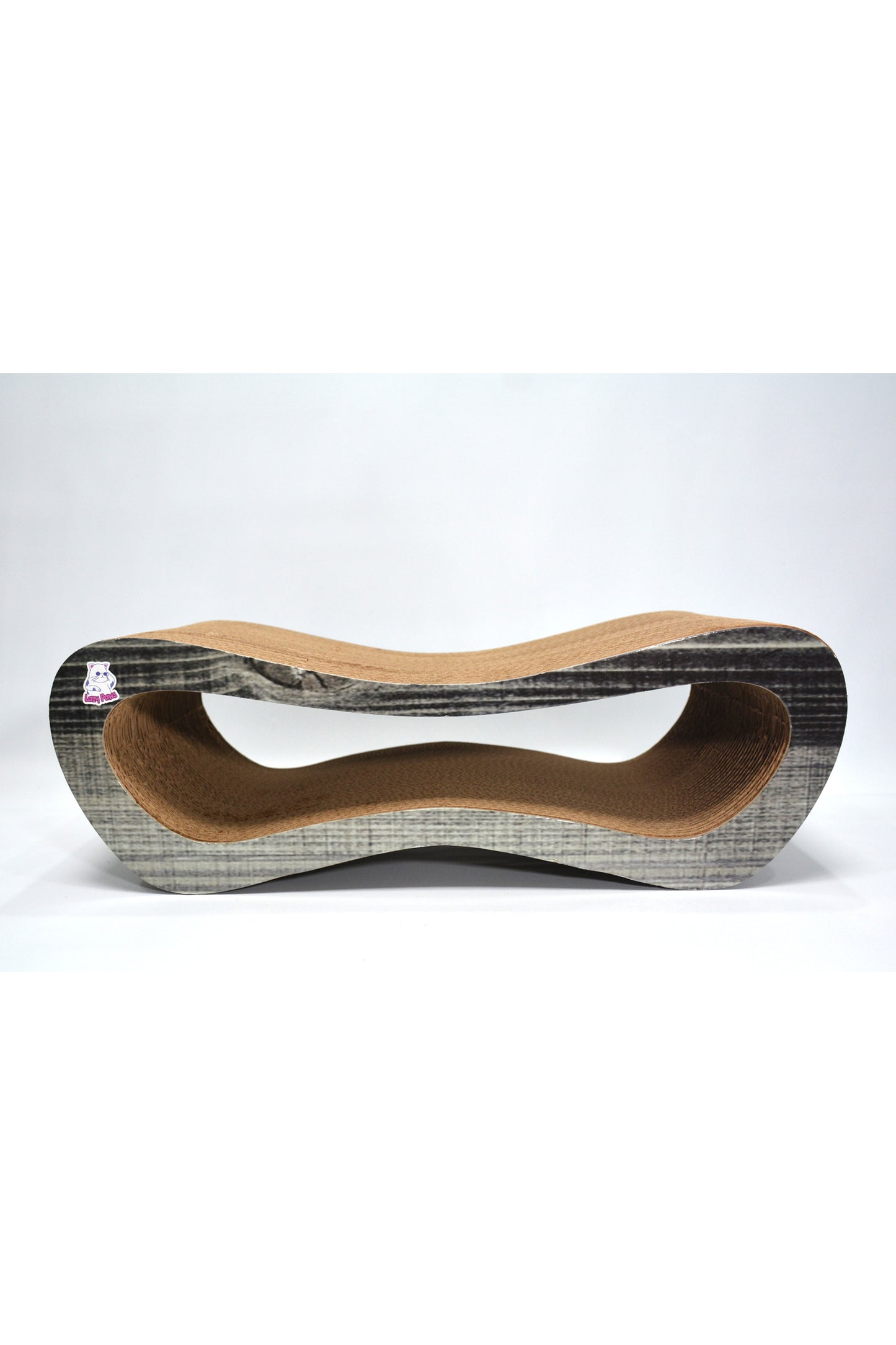 Dekoratif Karton Kedi Tırmalama Kanepesi- Medium (51x24x17 cm) Antrasit Desen