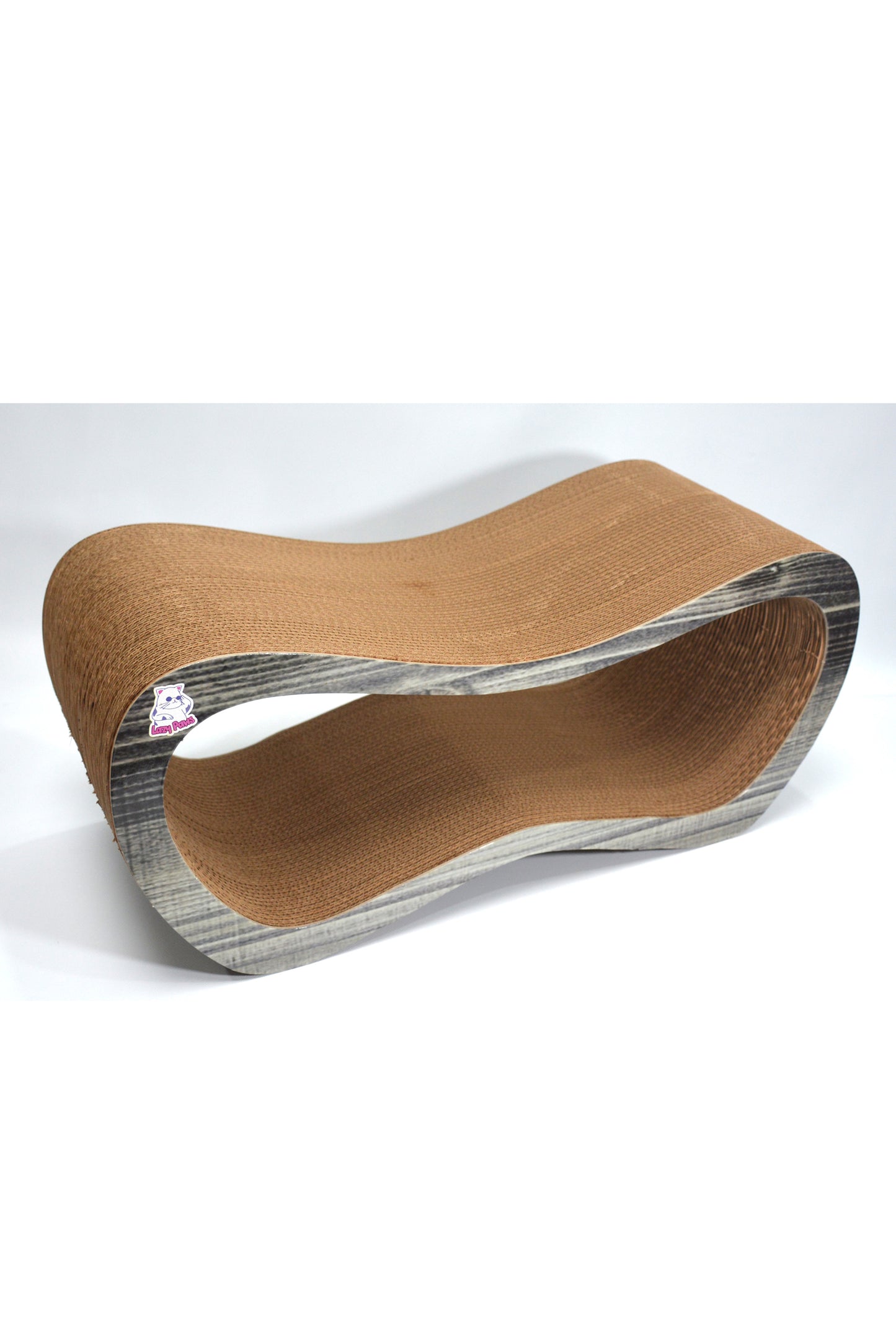 Dekoratif Karton Kedi Tırmalama Kanepesi- Large (59x24x26 cm) Antrasit Desen
