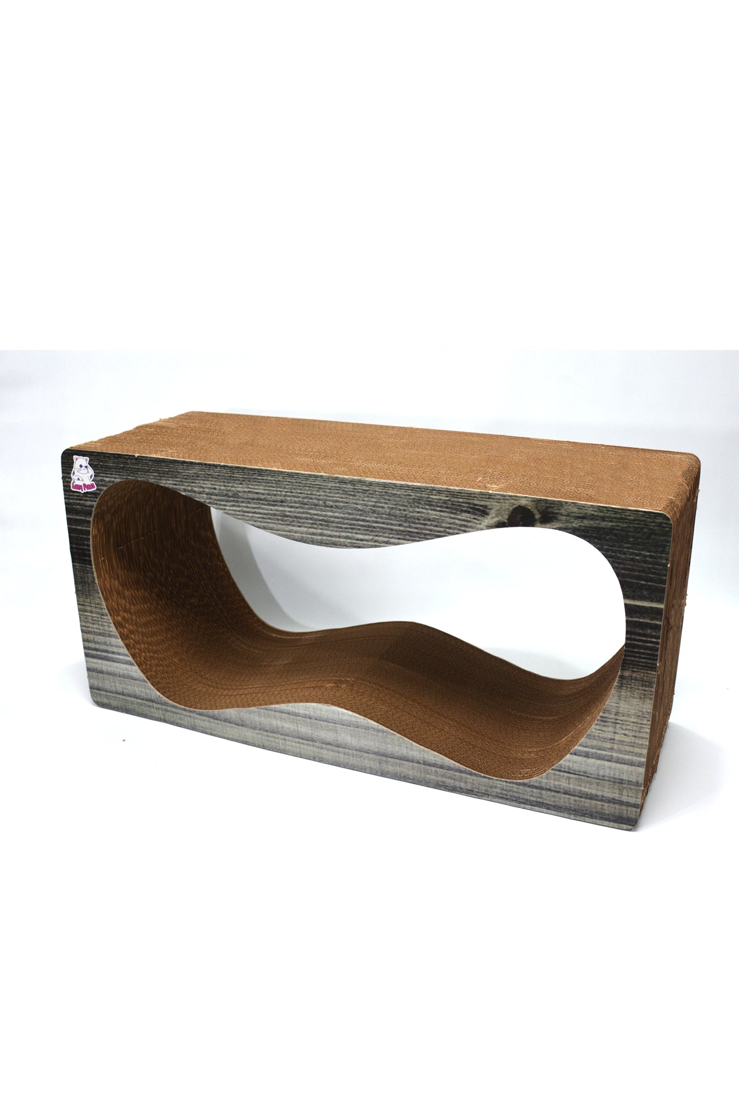 Dekoratif Karton Kedi Tırmalama Kanepesi- Xlarge (68x24x33 cm) Antrasit Desen