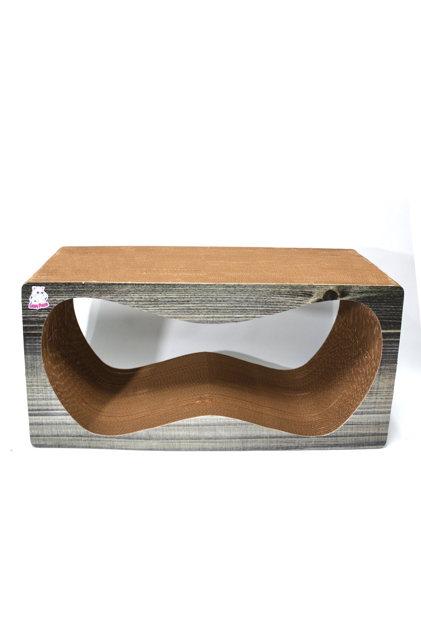Dekoratif Karton Kedi Tırmalama Kanepesi- Xlarge (68x24x33 cm) Antrasit Desen
