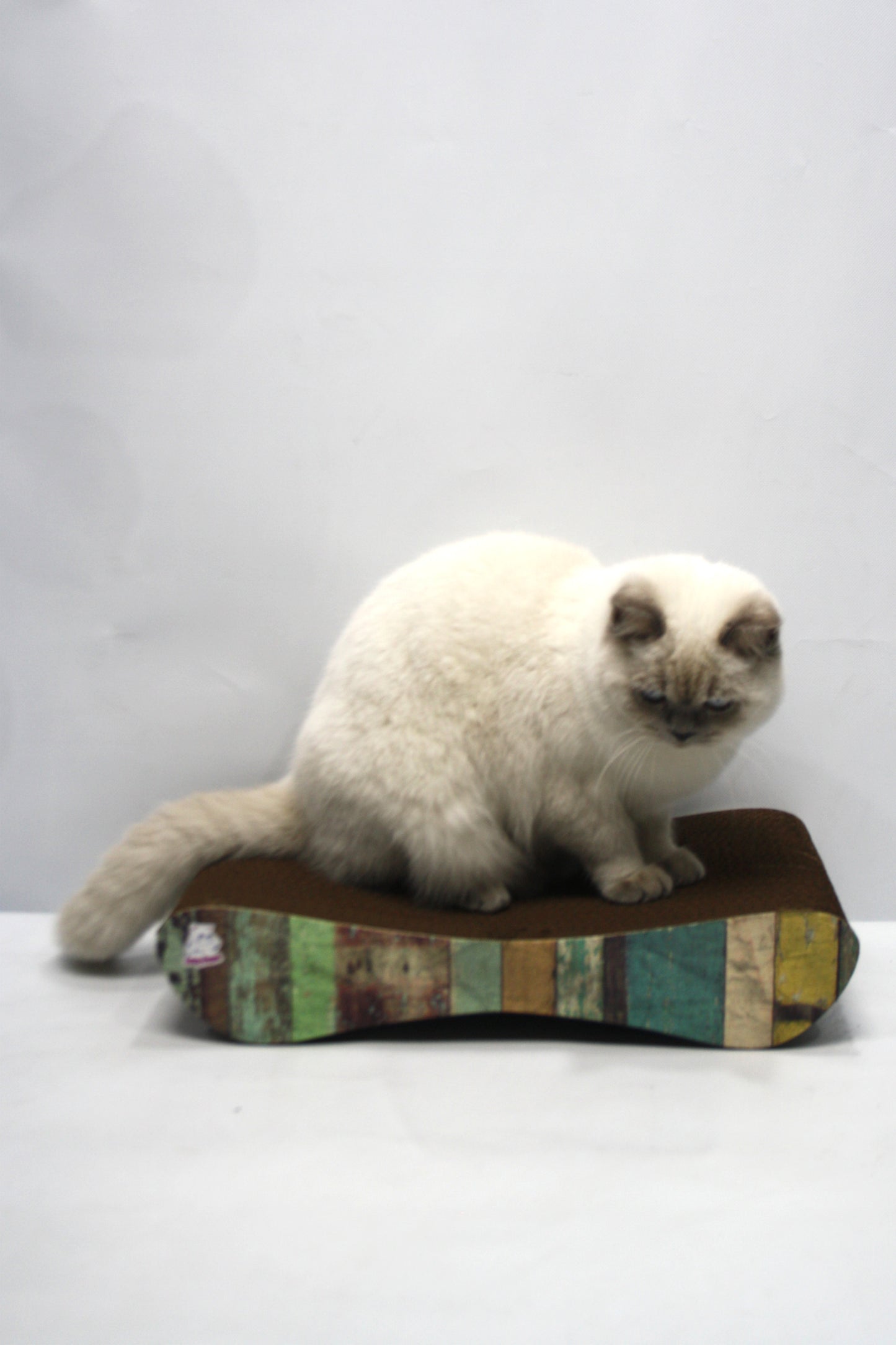 Dekoratif Karton Kedi Tırmalama Kanepesi- Small (43x24x8,5 cm) Çizgili Desen