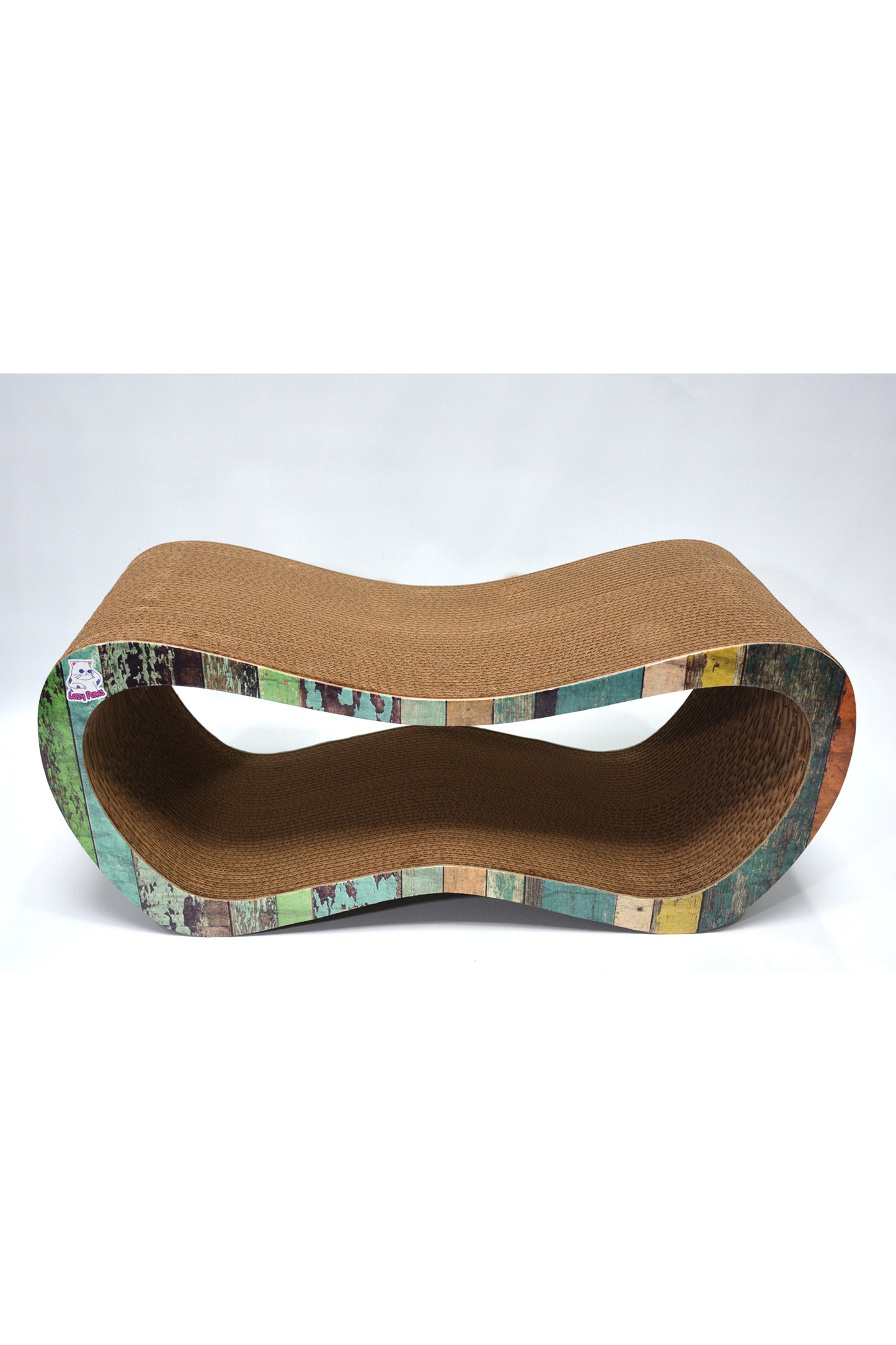 Dekoratif Karton Kedi Tırmalama Kanepesi- Large (59x24x26 cm) Çizgili Desen