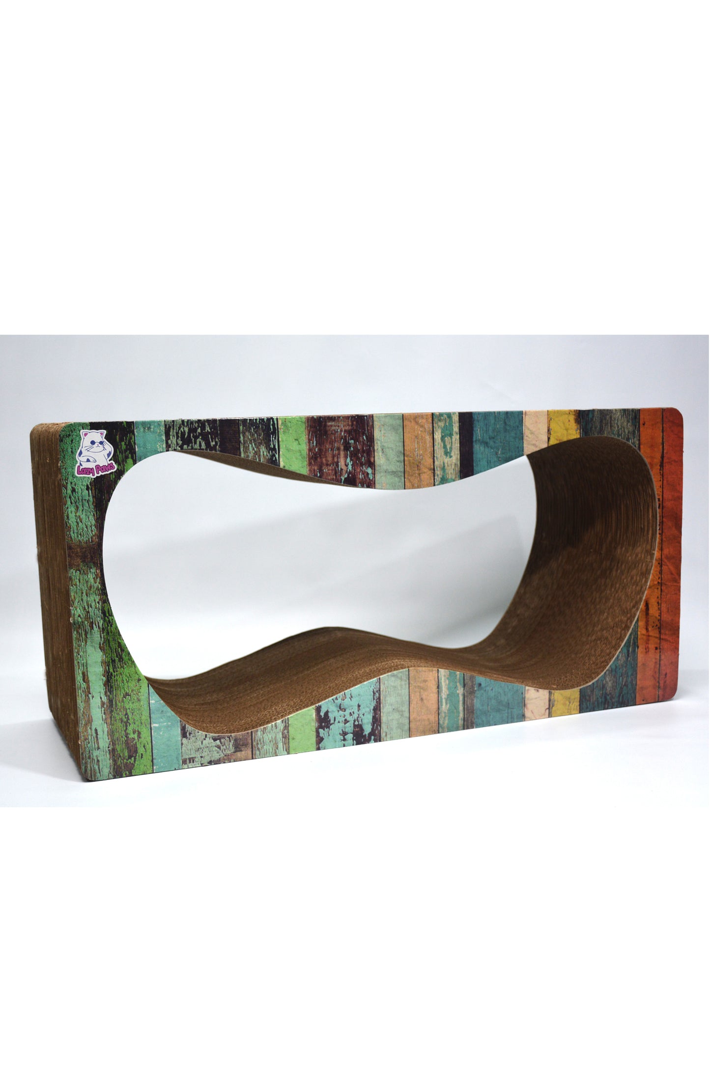 Dekoratif Karton Kedi Tırmalama Kanepesi- Xlarge (68x24x33 cm) Çizgili Desen