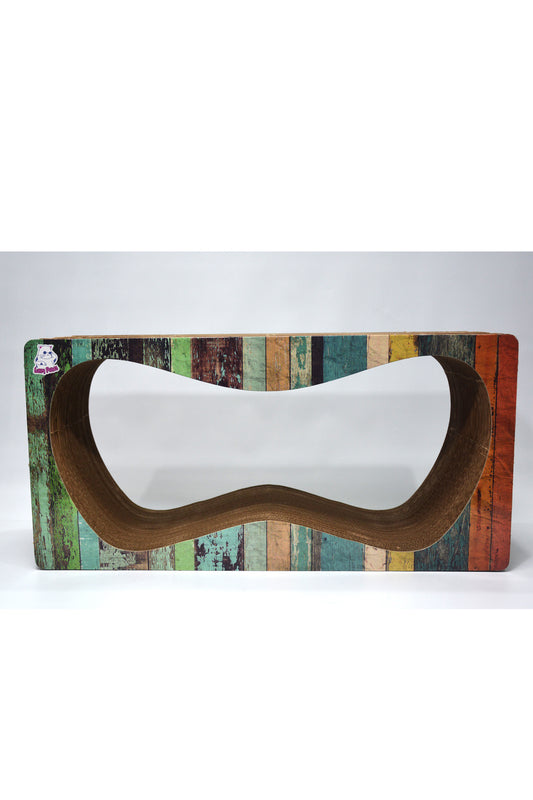Dekoratif Karton Kedi Tırmalama Kanepesi- Xlarge (68x24x33 cm) Çizgili Desen