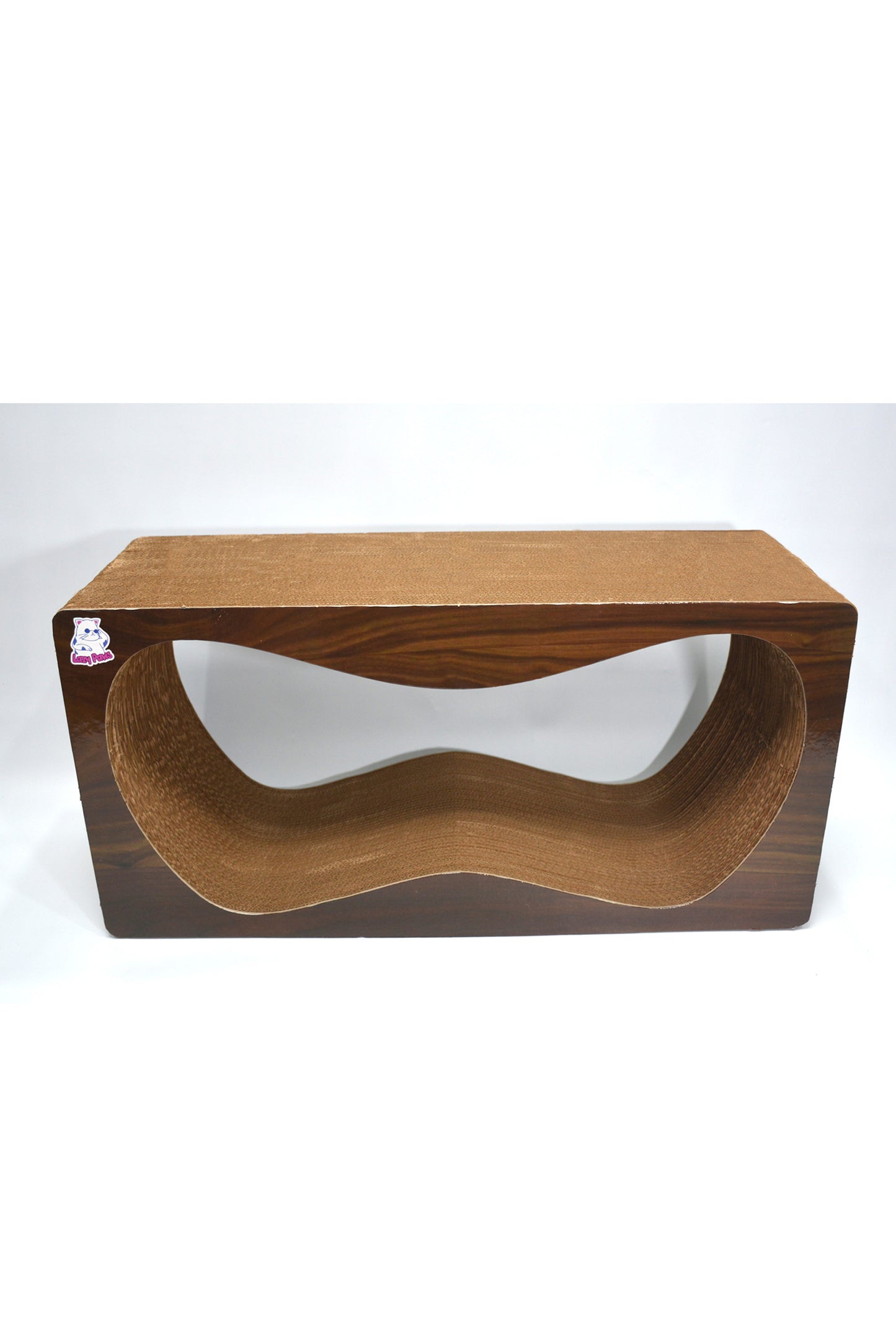 Dekoratif Karton Kedi Tırmalama Kanepesi- Xlarge (68x24x33 cm) Kahverengi