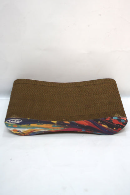 Dekoratif Karton Kedi Tırmalama Kanepesi - Small (43x24x8,5 cm) Renkli Desen