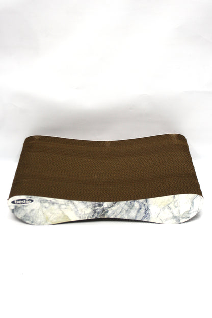 Dekoratif Karton Kedi Tırmalama Kanepesi - Small (43x24x8,5 cm) Mermer Desen