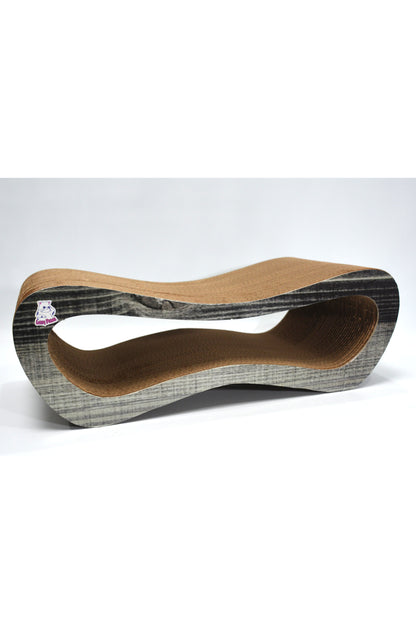 Dekoratif Karton Kedi Tırmalama Kanepesi- Medium (51x24x17 cm) Antrasit Desen