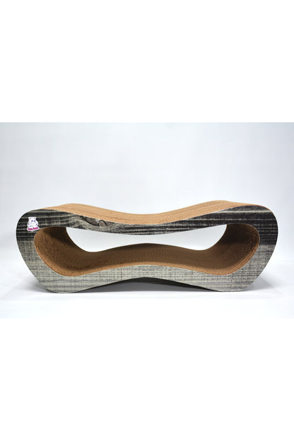 Dekoratif Karton Kedi Tırmalama Kanepesi- Medium (51x24x17 cm) Antrasit Desen