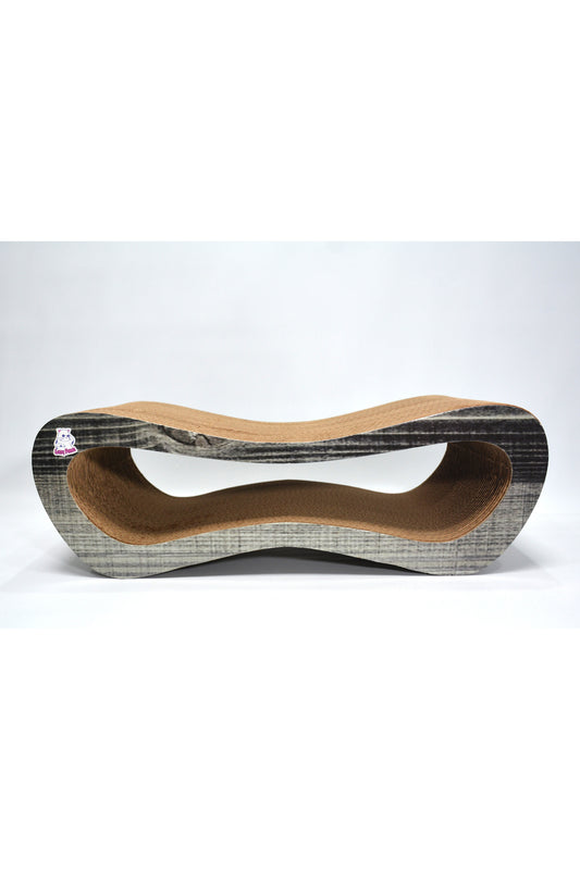 Dekoratif Karton Kedi Tırmalama Kanepesi- Medium (51x24x17 cm) Antrasit Desen