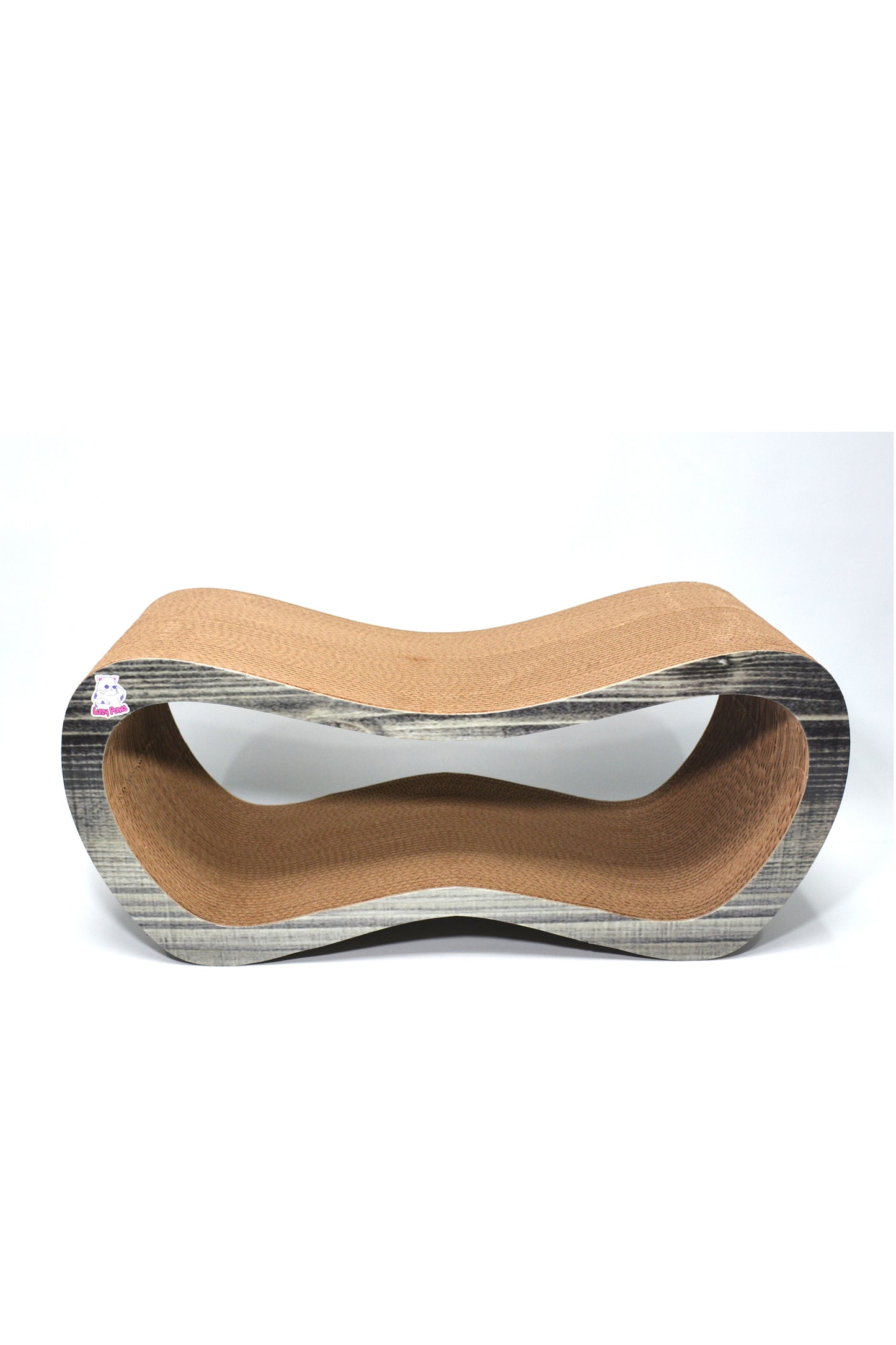 Dekoratif Karton Kedi Tırmalama Kanepesi- Large (59x24x26 cm) Antrasit Desen