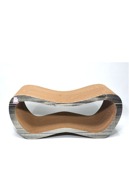 Dekoratif Karton Kedi Tırmalama Kanepesi- Large (59x24x26 cm) Antrasit Desen