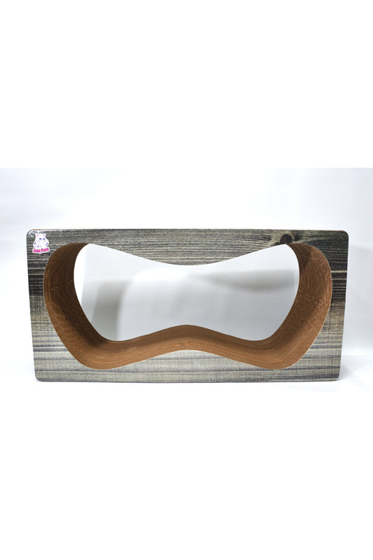 Dekoratif Karton Kedi Tırmalama Kanepesi- Xlarge (68x24x33 cm) Antrasit Desen