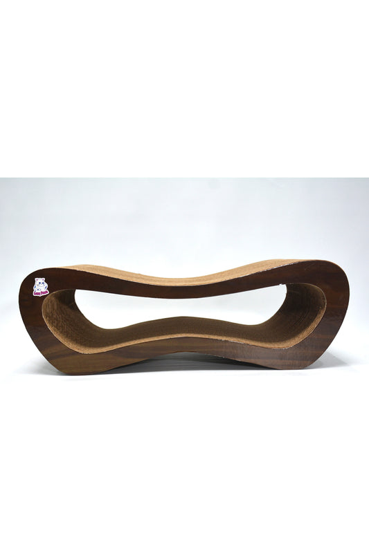 Dekoratif Karton Kedi Tırmalama Kanepesi- Medium (51x24x17 cm) Kahverengi