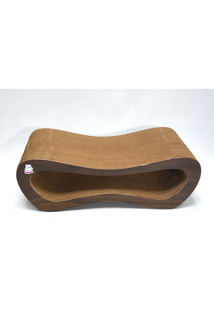 Dekoratif Karton Kedi Tırmalama Kanepesi- Medium (51x24x17 cm) Kahverengi