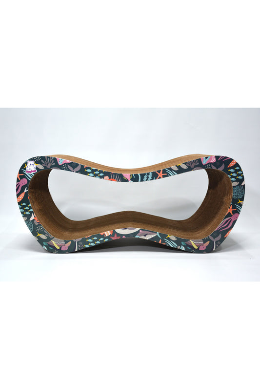 Kedi Tırmalama Kanepesi Karton Kedi Tırmalama Yatay Tırmalama- Large (59x24x26 cm) Okyanus Desen