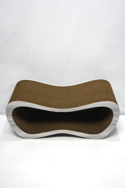 Dekoratif Karton Kedi Tırmalama Kanepesi- Large (59x24x26 cm) Gri Desen