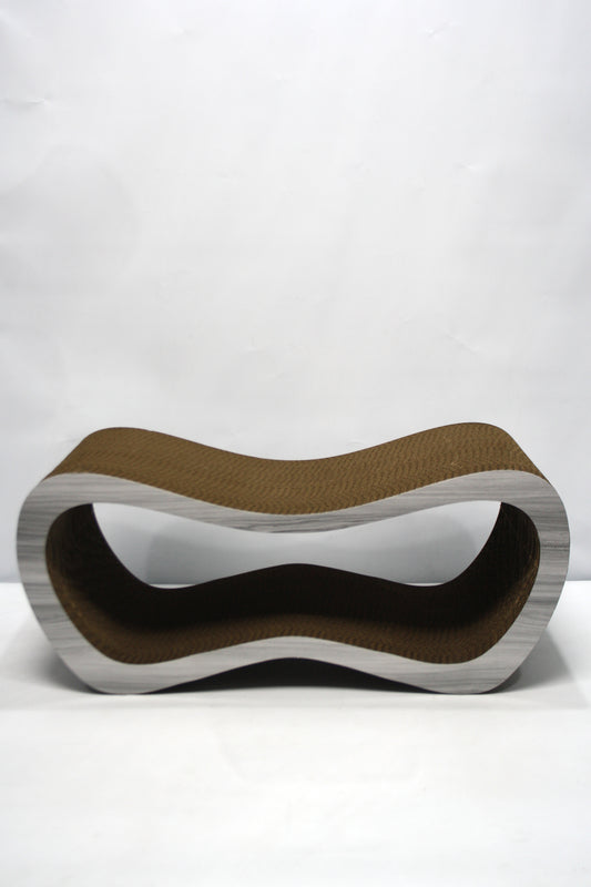 Dekoratif Karton Kedi Tırmalama Kanepesi- Large (59x24x26 cm) Gri Desen